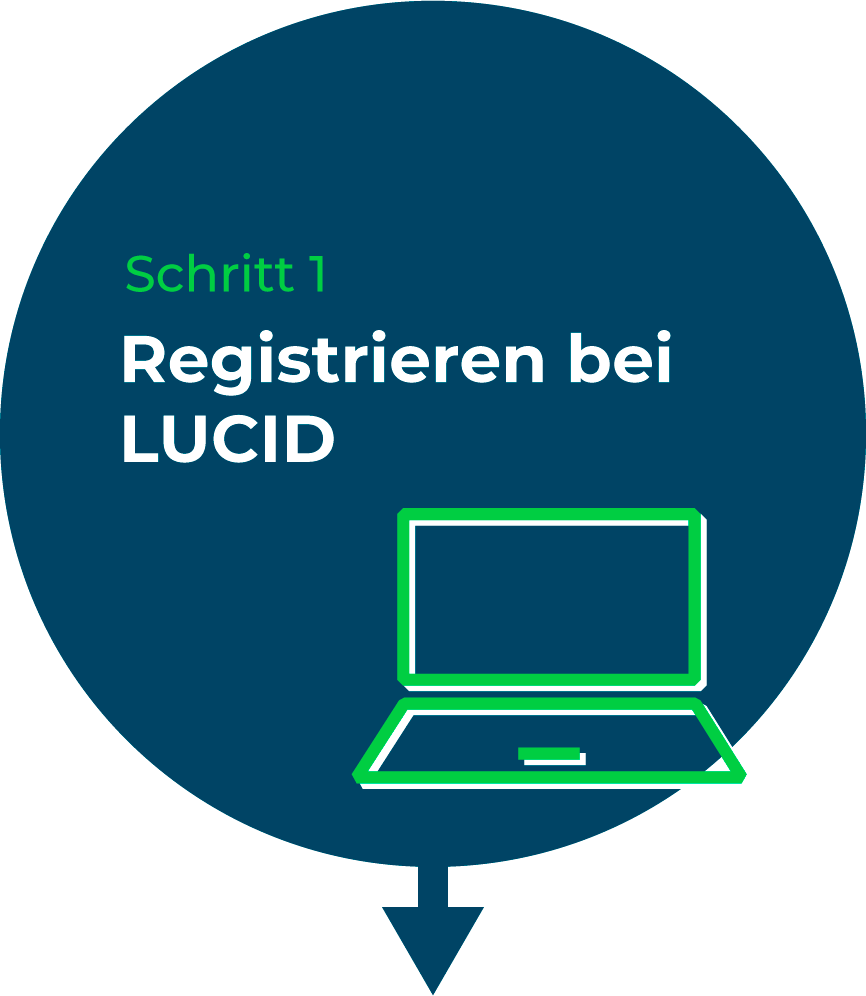 Grafik Schritt 1 Registrieren bei LUCID